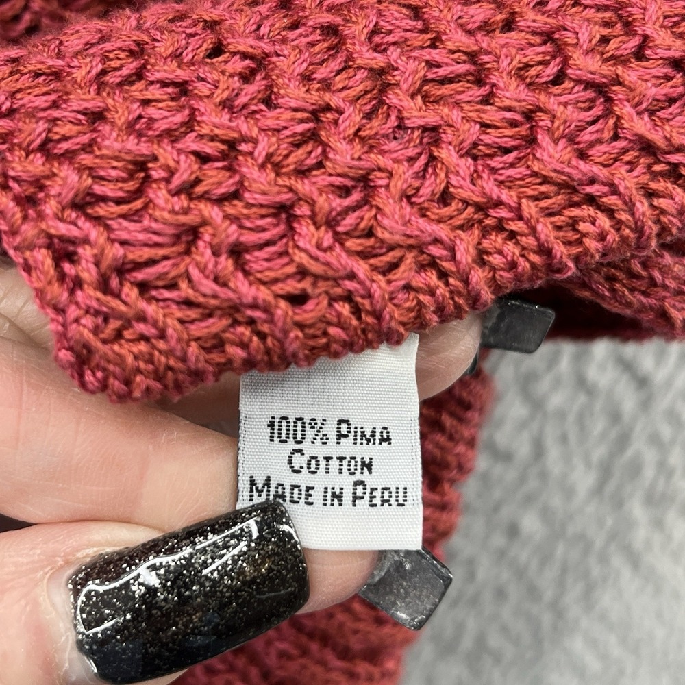 Peruvian Connection Sweater Small Rust Orange Pim… - image 8